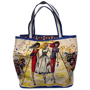 Brighton Star Spangled Hearts Canvas Shopping or Beach Tote, Limited Edition